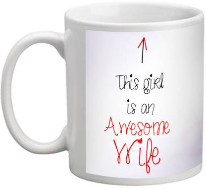 Hubby Wifey mugs THIS GIRL IS AN AWESOME WIFE Ceramic Coffee Mug