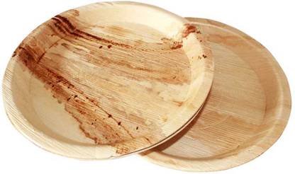 Beej Arecanut Leaf Plates-12"(Pack of 25) Dinner Plates