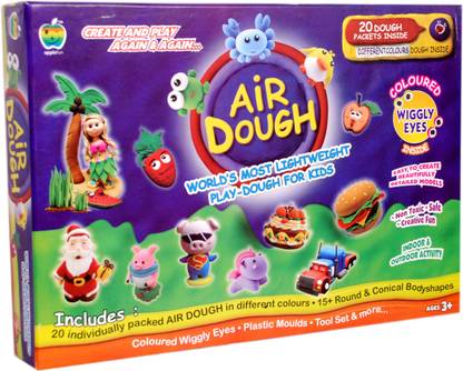 Tipi Tipi Tap Air Clay Dough With 20 Different Clay colour Moulds and oval shaped googly eyes