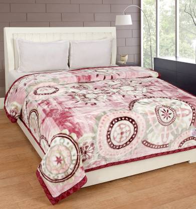Acmura Double Bed Double Ply Floriana IPL Mink Blanket - 3.5 Kg