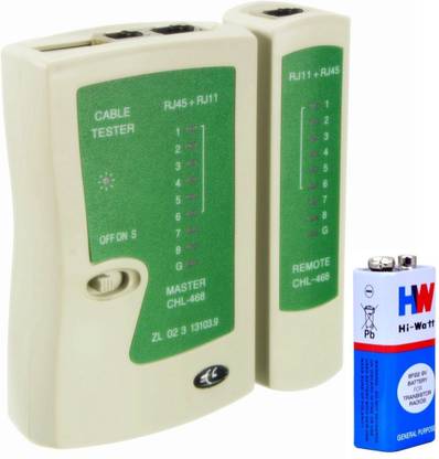 BALRAMA Network Cable Tester RJ45 RJ11 RJ12 Cat5 Detachable Portable Multifunction LAN Networking Cable Testing Tool Kit with Battery Computer Combo Set