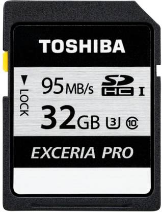 TOSHIBA THN-N401S0320A4 Exceria Pro 32 GB SDHC UHS Class 3 95 MB/s  Memory Card Compatible with Camera