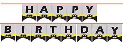 Party Propz BATMAN BIRTHDAY DECORATION/PENNANT BANNER 7 FT SET OF 1/BATMAN PARTY SUPPLIES Banner