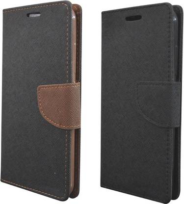 Coverage Flip Cover for Yu Yuphoria Coverage Flip cover for Micromax YU Yureka AO5510 - Black Brown::Full Black