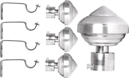 S Decor Silver Rod Rail Bracket Metal