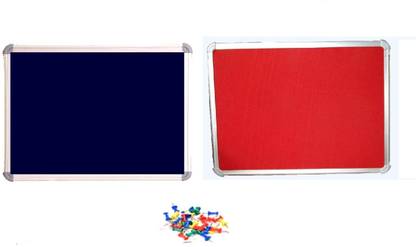Anjali Display 60x60 CENTIMETER BLUE & RED WITH PINS Piunup Board Bulletin Board