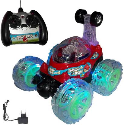 Shy Products Original 360 degrees Front Axle Spinning Big Wheels Stunt Car with Lights & Music (RED)