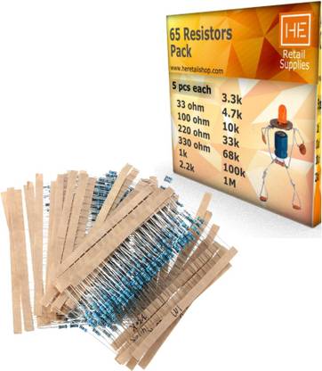 HE Retail Supplies Pack of 65 resistance Fixed Resistor