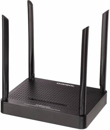 DIGISOL DG-BR5400QAC Wireless Router 2.4 GHz, 5 GHz 867 Mbps Wifi Speed Dual Band External Antenna Access Point Mode, Ethernet (Cable Broadband)