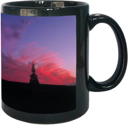 Arkist pine tree silhouette Black Ceramic Coffee Mug