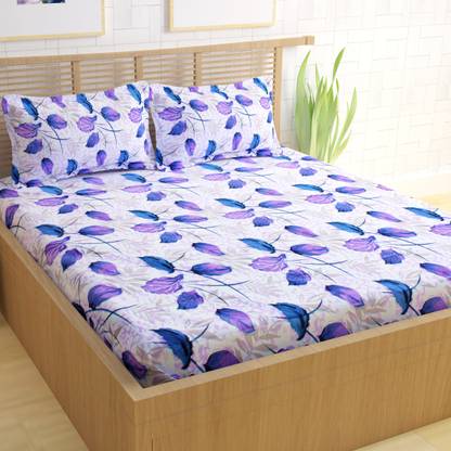Divine Casa Cotton Queen Flat 104 TC Printed Bedsheet