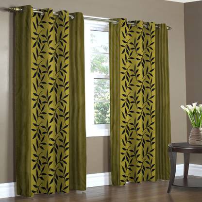 Home Candy 212 cm (7 ft) Polyester Room Darkening Door Curtain (Pack Of 2)
