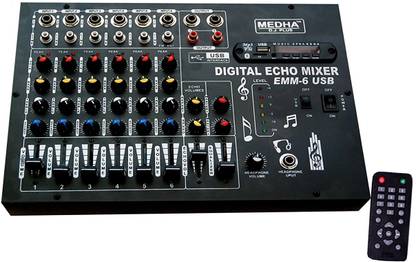 MEDHA PROFESSIONAL 6 CHANNEL STERO ECHO MIXER WITH DIGITAL MEDIA PLAYER , BLUETOOTH 220 W AV Power Amplifier