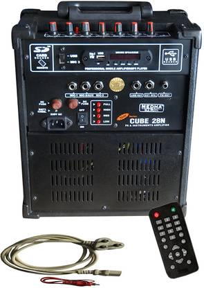 MEDHA Portable Rechargeable PA - Cube-28 with Speaker & Digital Media Player 30 W AV Power Amplifier