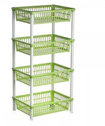 Skyclean Kitchen Rack Plastic plastic vegetable and fruit trolley 4 layer