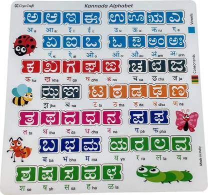 Cryo Craft Kannada Alphabet Puzzle Board With Hindi & English Translation
