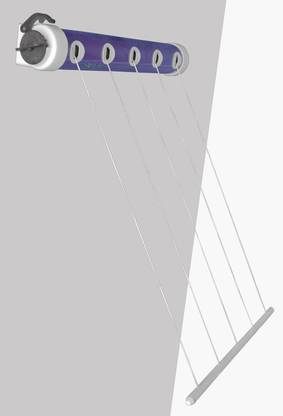 Pull 'n' Dry Plastic Wall Cloth Dryer Stand Horizontal 5 Lines