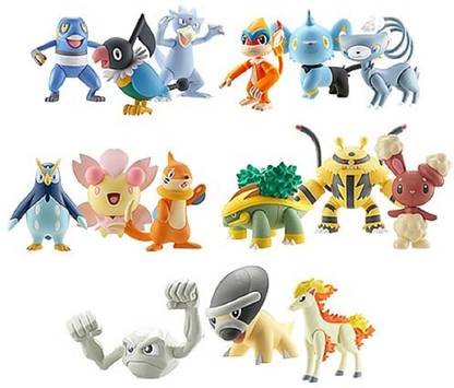 AncientKart Pokemon Big High Quality Heavy Weight Set of 10 Random Moving Action Figures (6-10 cm)
