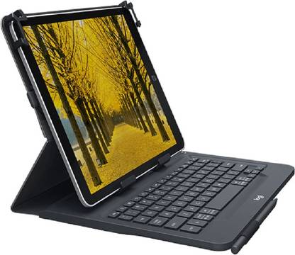 Logitech UNIVERSAL FOLIO Case with integrated Bluetooth keyboard for 9-10 inch Apple, Android, Windows tablets tablet Keyboard Skin