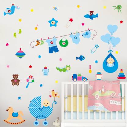 Flipkart SmartBuy 165 cm Wall Stickers Baby Shower Decor Theme Cradle Self Adhesive Sticker
