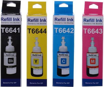 Print Cartridge Set For Epson L360 Black + Tri Color Combo Pack Ink Cartridge
