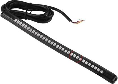 Andride Universal Flexible LED Motorcycle Brake Lights Turn Signal Light Strip 32 Leds License Plate Light Flashing Tail Stop Lights (1PC) Car Fancy Lights