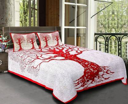 JAYOYA FAB Cotton Double Flat 300 TC Printed Bedsheet