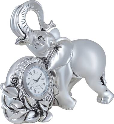 SHAZE SMALL ELEPHANT CLOCK 11H Decorative Showpiece  -  12 cm