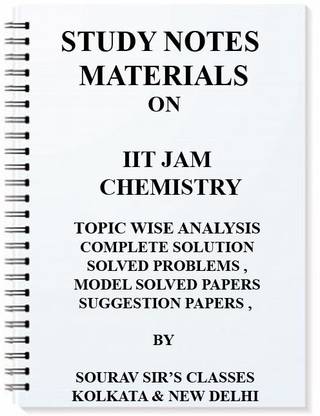 Study Materials For Iit Jam Chemistry 2018 With Model Solved Papers Topic Wise Analysis