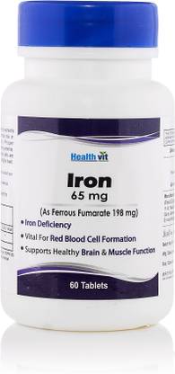 HealthVit Iron Ferrous Fumarate 65 mg 60 Tablets