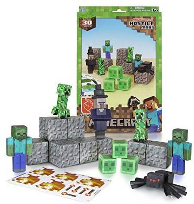 Minecraft Papercraft Hostile Mobs Set, Over 3Piece