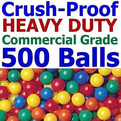 My Balls by CMS 500 pcs Commercial Grade Crush-Proof Plastic Ball Pit Balls in 5 Colors - 3.1" Air-Filled 100% non-PVC Phthalate Free LDPE Plastic - 150 Days Triple Guaranteed