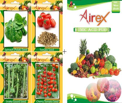 Airex Spinach (Palak), Tomato, Snake Gourd, Cherry Tomato Seed