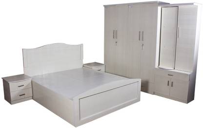 Caspian Furnitures Engineered Wood Bed + Side Table + Wardrobe + Dressing Table