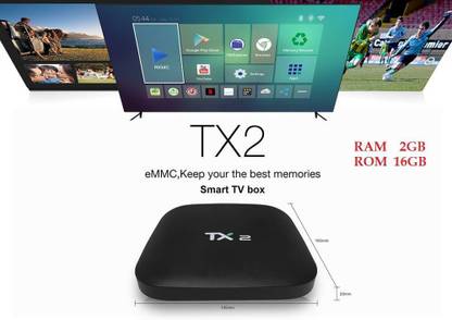 MBOX TX2 Smart TV Box 2GB 16GB Android 6.0 2.4Ghz Wifi 4K x 2K Bluetooth Media Streaming Device
