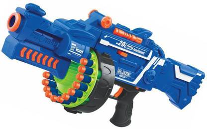 radhE  Blaze Storm Soft Bullet Fully Automatic Gun(HOT WHEEL style) ...  (Blue) Guns & Darts