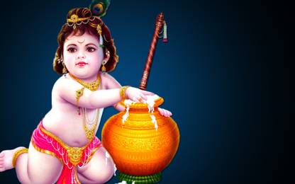 Happy Krishna Janmashtami Poster|| Kanha Poster || Lord Krishna || Shree Krishna || Bal Gopal || Birth of Krishna || Sri Krishna Poster || High Quality Poster || Wall poster Paper Print
