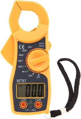BALRAMA MT87 3 ½ Digits Portable LCD Mini Digital Clamp Meter Multimeter Electric AC DC Current Voltage Tester Voltmeter Ammeter Ohmmeter Ampere Ohm Diode Continuity Tester Transistor Meter Diagnostic Tool with Data Hold Digital Voltage Tester