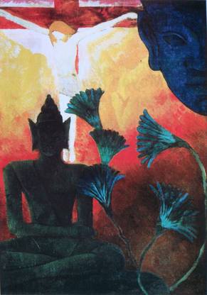 ravgar Christ And Buddha by Paul Ranson Canvas Painting Wall Art [12 x 16 inch] UnFramed Canvas 16 inch x 12 inch Painting
