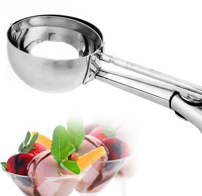 NK Stainless Steel Ice Cream Scoop Easy Handheld Ice Cream Serving Scooper Kitchen Scoop