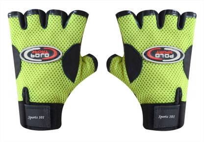 Sports 101 Polo Fit Weight Lifting/Bike/Cycling Leather & Net Gym & Fitness Gloves