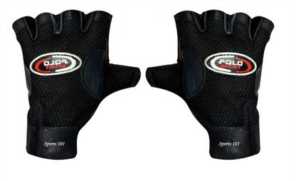 Sports 101 Polo Fit Weight Lifting/Bike/Cycling Leather & Net Gym & Fitness Gloves