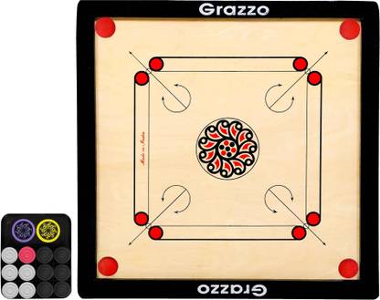Grazzo Medium size Fun Family Game Carrom Board Game