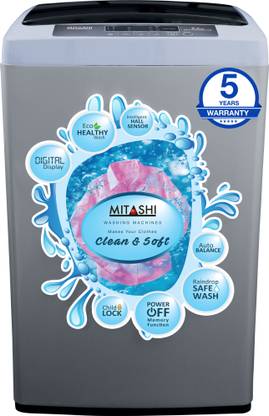 MITASHI 6.2 kg Fully Automatic Top Load Washing Machine Grey
