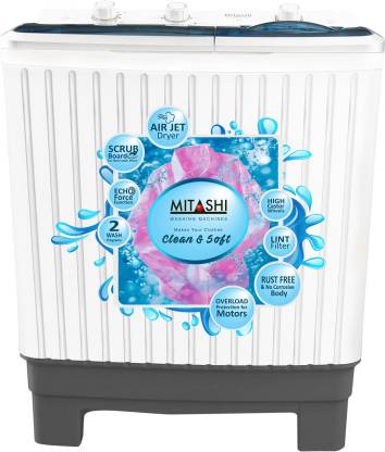 MITASHI 7 kg Semi Automatic Top Load Washing Machine White