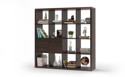 Urban Ladder Boeberg Bookshelf 4 x 4; Inserts : 1 cabinet, 1 drawers Engineered Wood Semi-Open Book Shelf