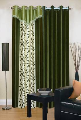 Ville Style 275 cm (9 ft) Polyester Room Darkening Long Door Curtain (Pack Of 2)