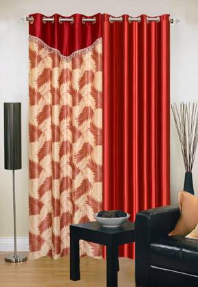 Ville Style 214 cm (7 ft) Door Polyester Room Darkening Curtain (Pack Of 2)
