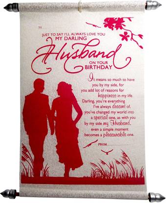Siddhi Gifts Birthday Gifts For Husband - Happy Birthday Scroll Greeting Card