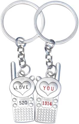 अनिशोप I Love U Mobile hanging couple की-चेन